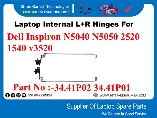 Laptop Internal L+R Hinges For Dell Inspiron N5040 N5050 2520 1540 v3520  Part No :-34.41P02 34.41P01