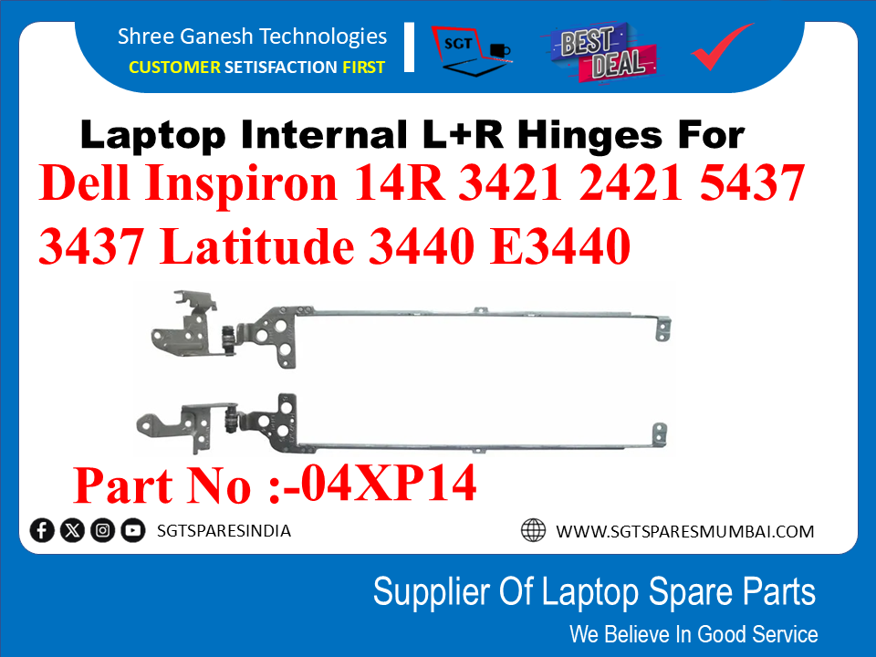 Laptop Internal L+R Hinges For Dell Inspiron 14R 3421 2421 5437 3437 Latitude 3440 E3440  Part No :-04XP14