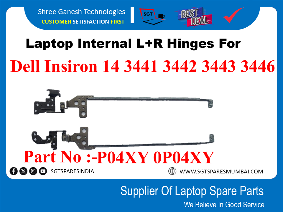 Laptop Internal L+R Hinges For Dell Inspiron 14 3441 3442 3443 3446 Part No :-P04XY 0P04XY