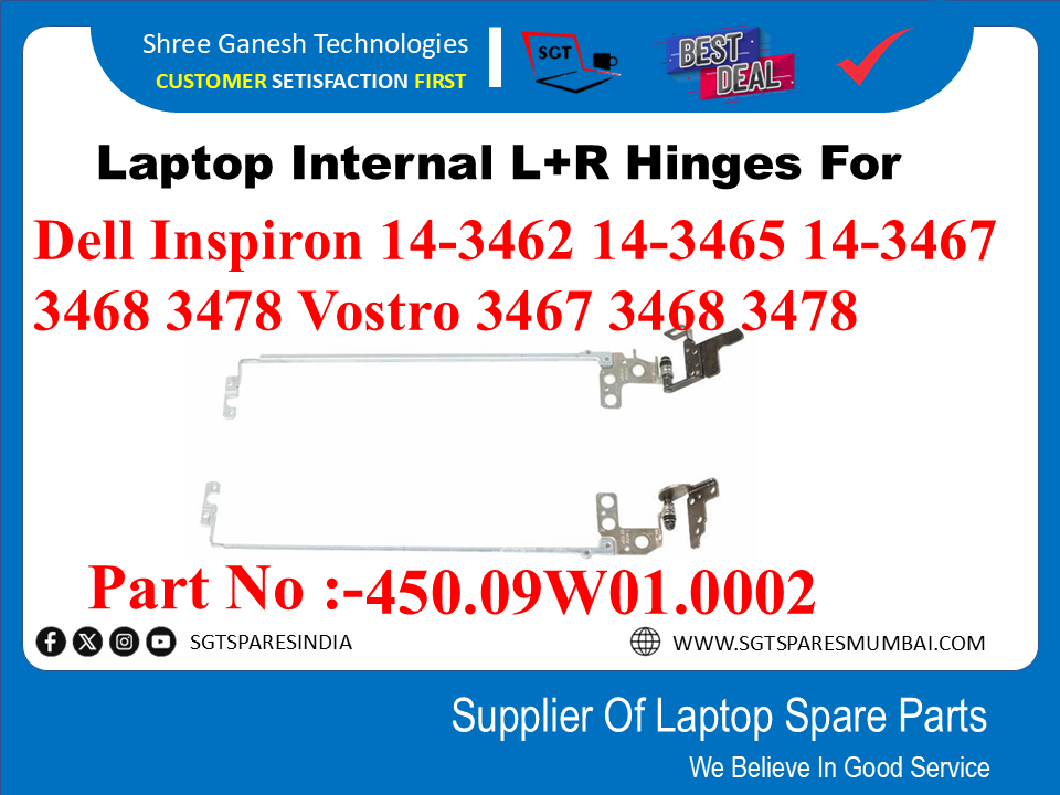 Laptop Internal L+R Hinges For  Dell Inspiron 14-3462 14-3465 14-3467 3468 3478 Vostro 3467  Part No :-450.09W01.0002