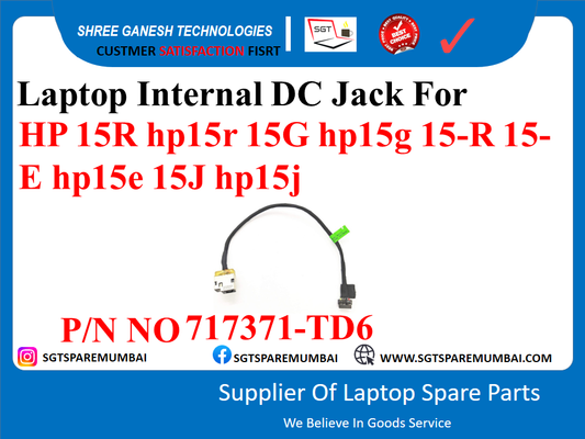 Laptop Internal DC Jack For HP 15R hp15r 15G hp15g 15-R 15- E hp15e 15J hp15j P/N NO 717371-TD6