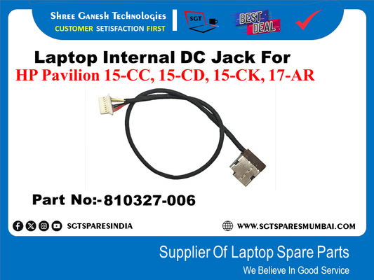 Laptop Internal DC Jack For HP Pavilion 15-CC, 15-CD, 15-CK, 17-AR Part No:-810327-006