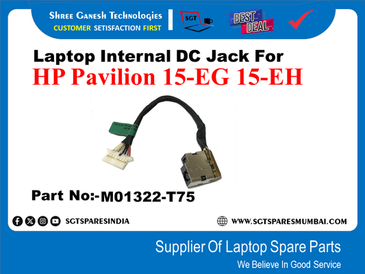 Laptop Internal DC Jack For HP Pavilion 15-EG 15-EH Part No:-M01322-T75