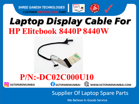 Laptop Display Cable For HP Elitebook 8440P 8440W P/N:-DC02C000U10