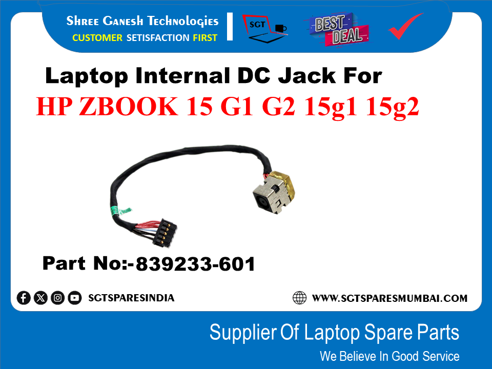 Laptop Internal DC Jack For HP ZBOOK 15 G1 G2 15g1 15g2 Part No:-839233-601