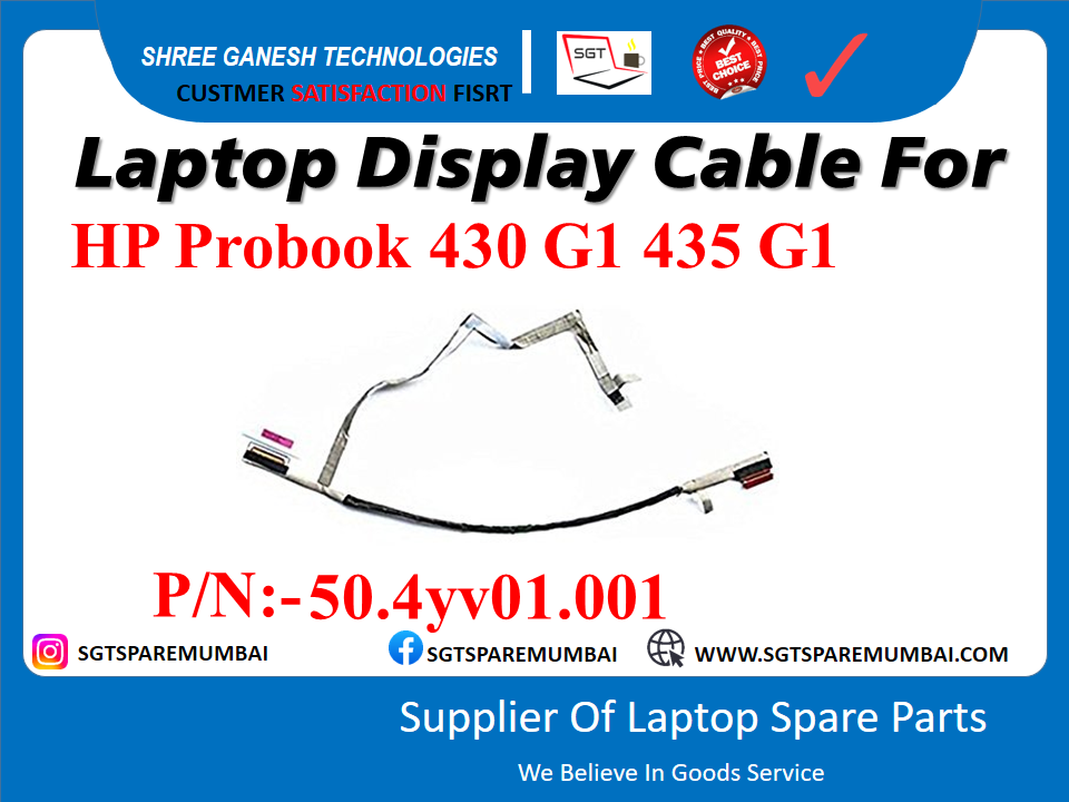 Laptop Display Cable For HP Probook 430 G1 435 G1 P/N:-50.4yv01.001