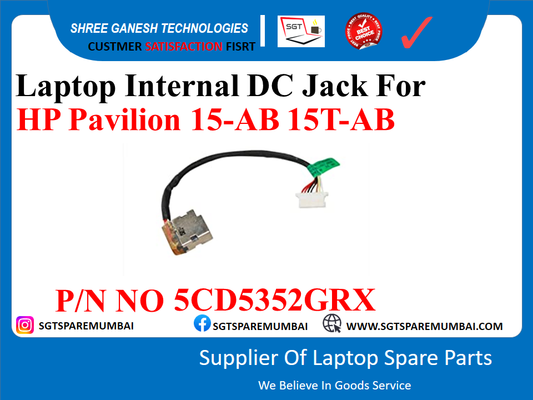 Laptop Internal DC Jack For HP Pavilion 15-AB 15T-AB P/N NO 5CD5352GRX