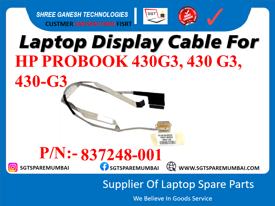 Laptop Display Cable For HP PROBOOK 430G3, 430 G3, 430-G3, P/N:- 837248-001