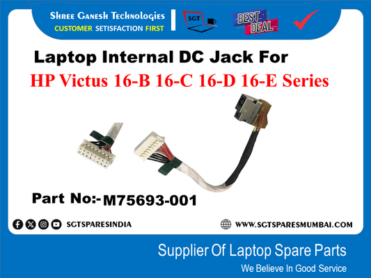 Laptop Internal DC Jack For HP Victus 16-B 16-C 16-D 16-E Series Part No:- M75693-001