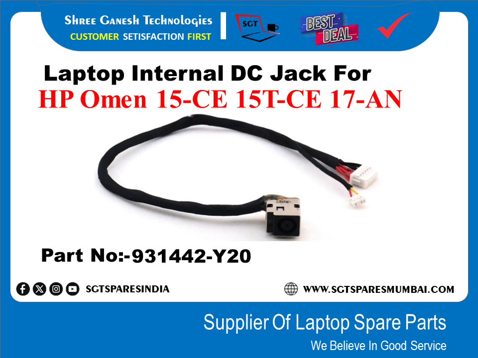 Laptop Internal DC Jack For HP Omen 15-CE 15T-CE 17-AN Part No:-931442-Y20