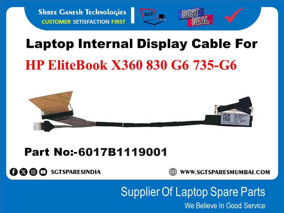 Laptop Internal Display Cable For HP EliteBook X360 830 G6 735-G6 Part No:-6017B1119001