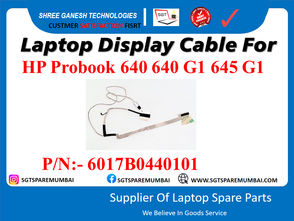 Laptop Display Cable For HP Probook 640 640 G1 645 G1 P/N:- 6017B0440101