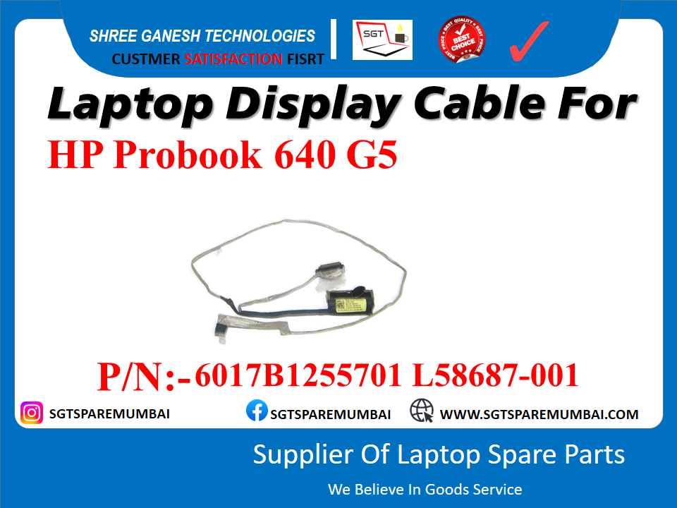 Laptop Display Cable For HP Probook 640 G5 P/N:-6017B1255701 L58687-001