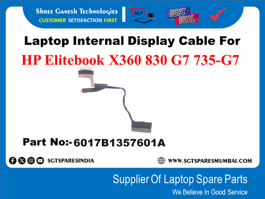 Laptop Internal Display Cable For HP Elitebook X360 830 G7 735-G7 Part No:- 601781357601A