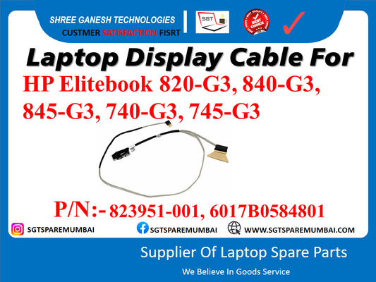 Laptop Display Cable For HP Elitebook 820-G3, 840-G3, 845-G3, 740-G3, 745-G3 P/N:-823951-001, 6017B0584801