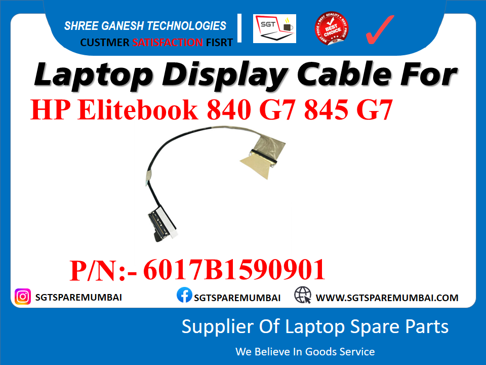 Laptop Display Cable For HP Elitebook 840 G7 845 G7 P/N:- 6017B1590901