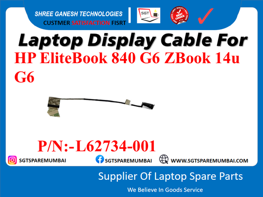 Laptop Display Cable For HP EliteBook 840 G6 ZBook 14u G6 P/N:-L62734-001