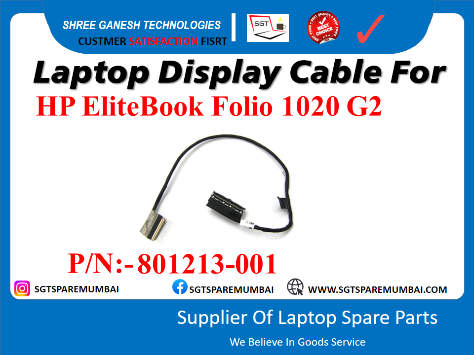 Laptop Display Cable For HP EliteBook Folio 1020 G2 P/N:-801213-001