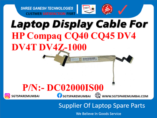 Laptop Display Cable For HP Compaq CQ40 CQ45 DV4 DV4T DV47-1000 P/N: - DC020001S00