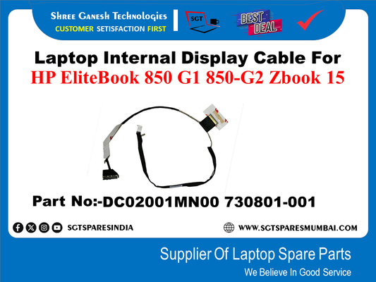 Laptop Internal Display Cable For HP EliteBook 850 G1 850-G2 Zbook 15 Part No:-DC02001MN00 730801-001