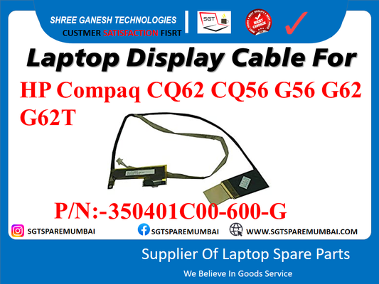 Laptop Display Cable For HP Compaq CQ62 CQ56 G56 G62 G62T P/N:-350401C00-600-G