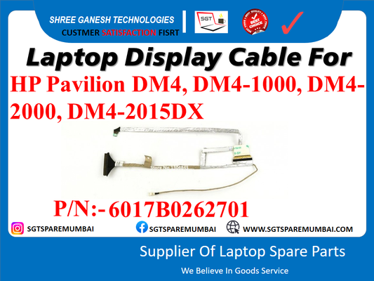 Laptop Display Cable For HP Pavilion DM4, DM4-1000, DM4- 2000, DM4-2015DX P/N:-6017B0262701