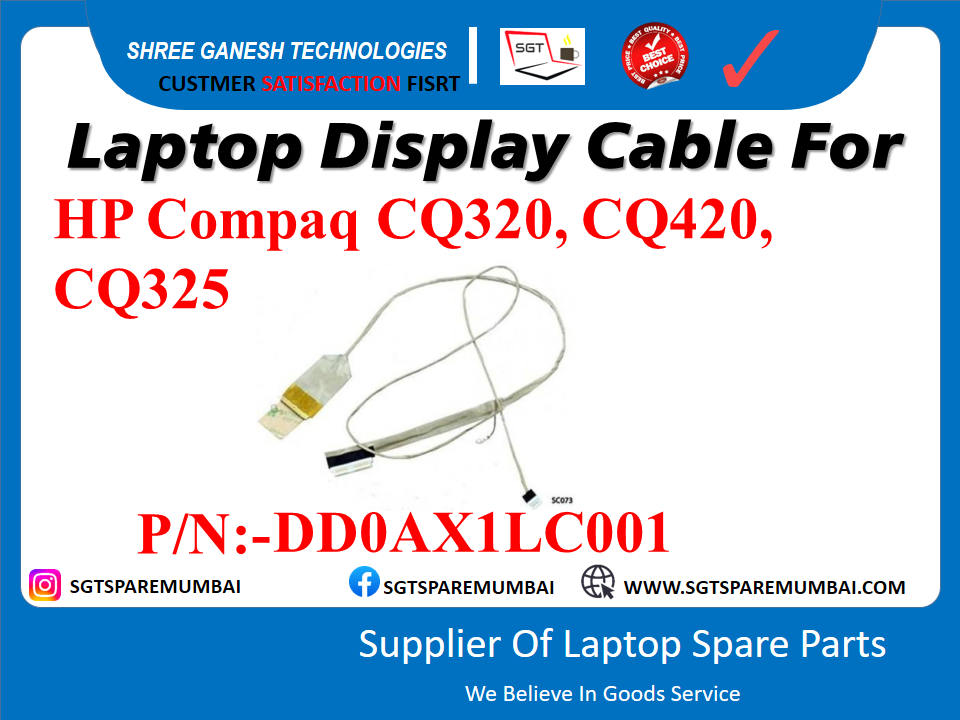 Laptop Display Cable For HP Compaq CQ320, CQ420, CQ325 P/N:-DDOAXILC001