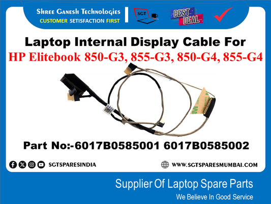 Laptop Internal Display Cable For HP Elitebook 850-G3, 855-G3, 850-G4, 855-G4 Part No:-6017B0585001 6017B0585002