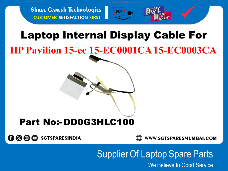 Laptop Internal Display Cable For HP Pavilion 15-ee 15-EC0001CA 15-EC0003CA Part No:- DDOG3HLC100