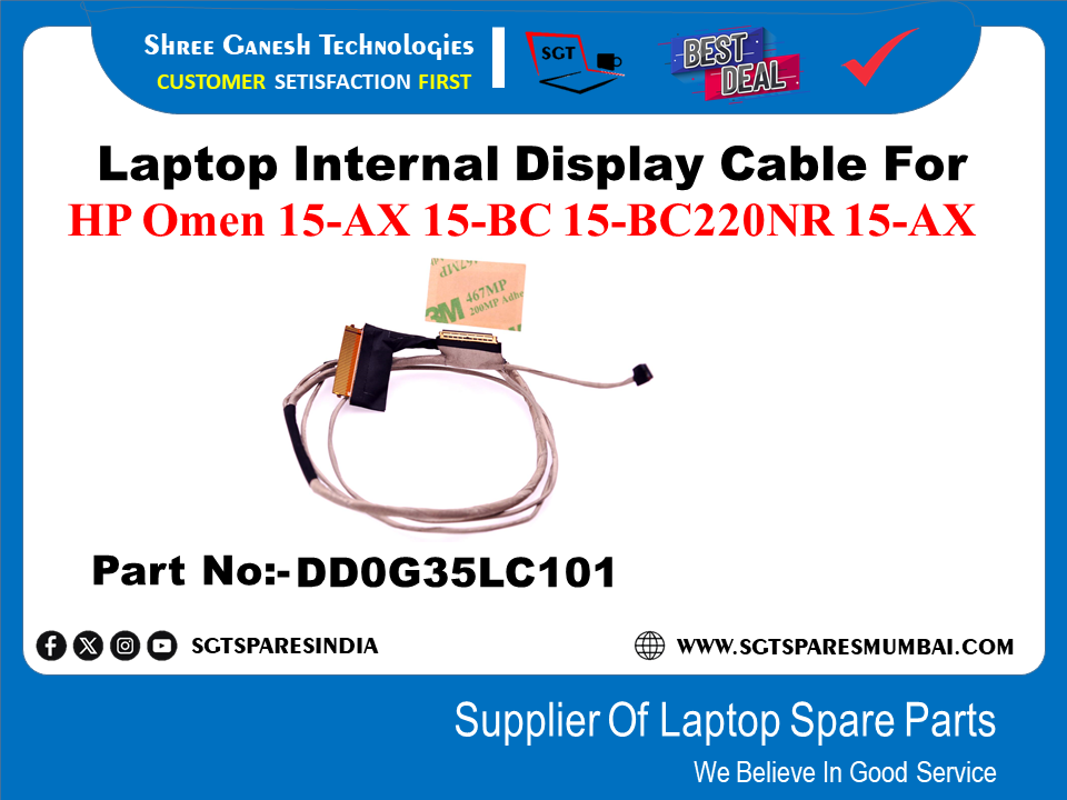 Laptop Internal Display Cable For HP Omen 15-AX 15-BC 15-BC220NR 15-AX Part No:- DDOG35L101