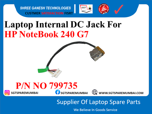 Laptop Internal DC Jack For HP NoteBook 240 G7 P/N NO 799735