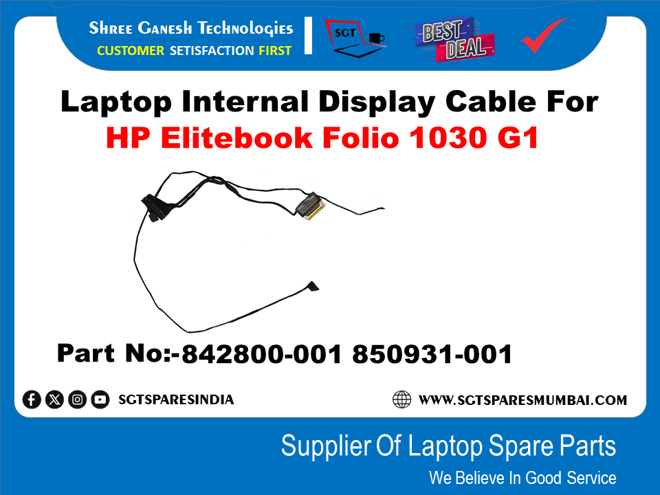 Laptop Internal Display Cable For HP Elitebook Folio 1030 G1 Part No:-842800-001 850931-001