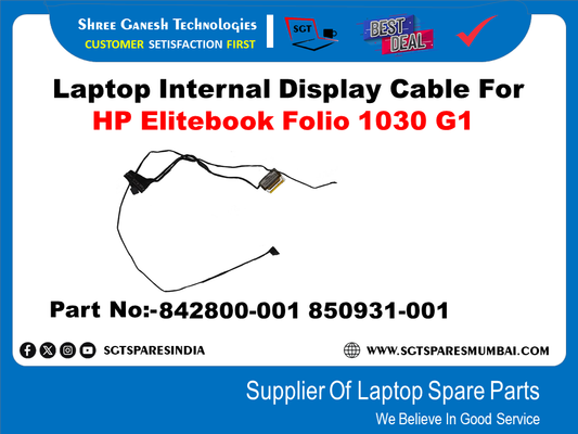 Laptop Internal Display Cable For HP Elitebook Folio 1030 G1 Part No:-842800-001 850931-001