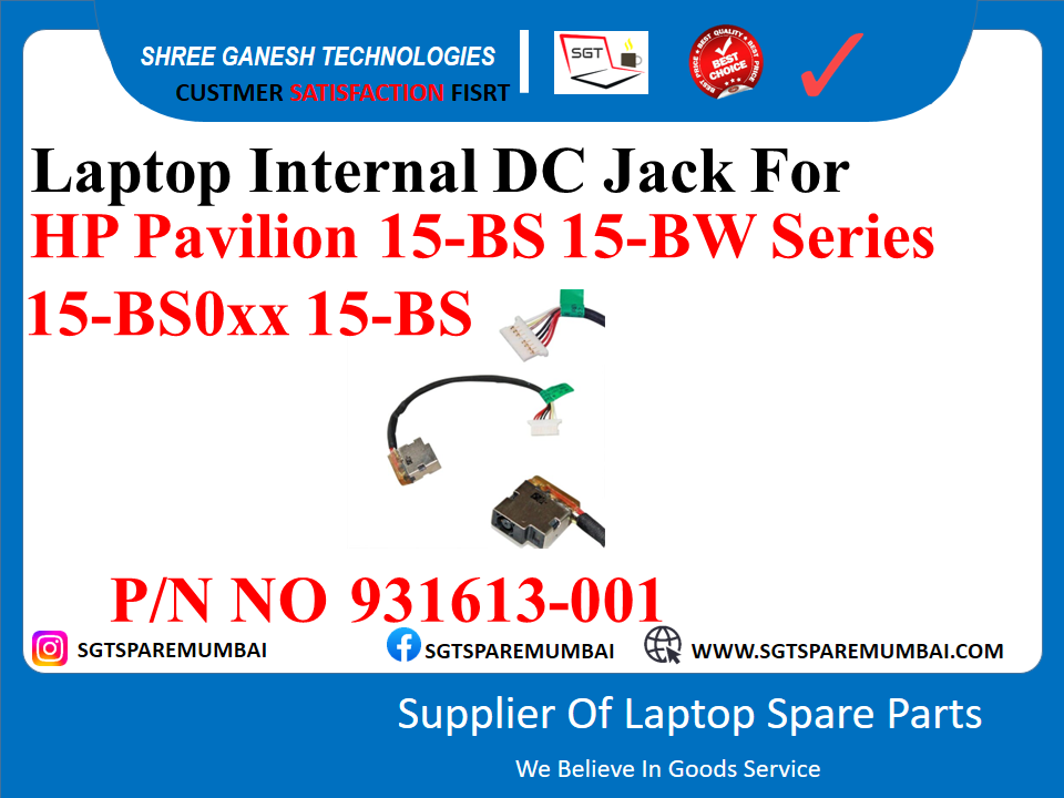 Laptop Internal DC Jack For HP Pavilion 15-BS 15-BW Series 15-BSOxx 15-BS P/N NO 931613-001