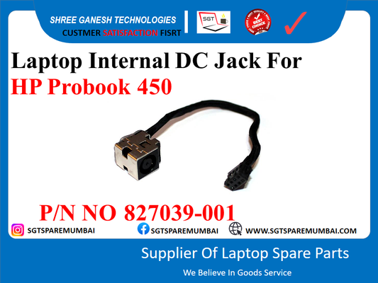 Laptop Internal DC Jack For HP Probook 450 P/N NO 827039-001