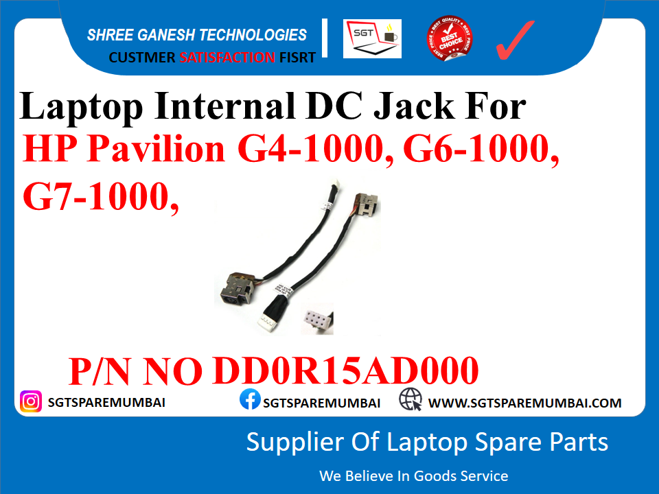 Laptop Internal DC Jack For HP Pavilion G4-1000, G6-1000, G7-1000, P/N NO DDOR15AD000