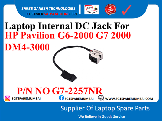 Laptop Internal DC Jack For HP Pavilion G6-2000 G7 2000 DM4-3000 P/N NO G7-2257NR