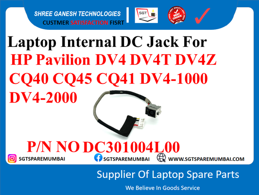 Laptop Internal DC Jack For HP Pavilion DV4 DV4T DV47 CQ40 CQ45 CQ41 DV4-1000 DV4-2000 P/N NO DC3010041,00