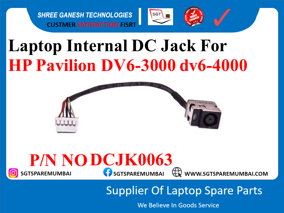 Laptop Internal DC Jack For HP Pavilion DV6-3000 dv6-4000 P/N NO DCJK0063