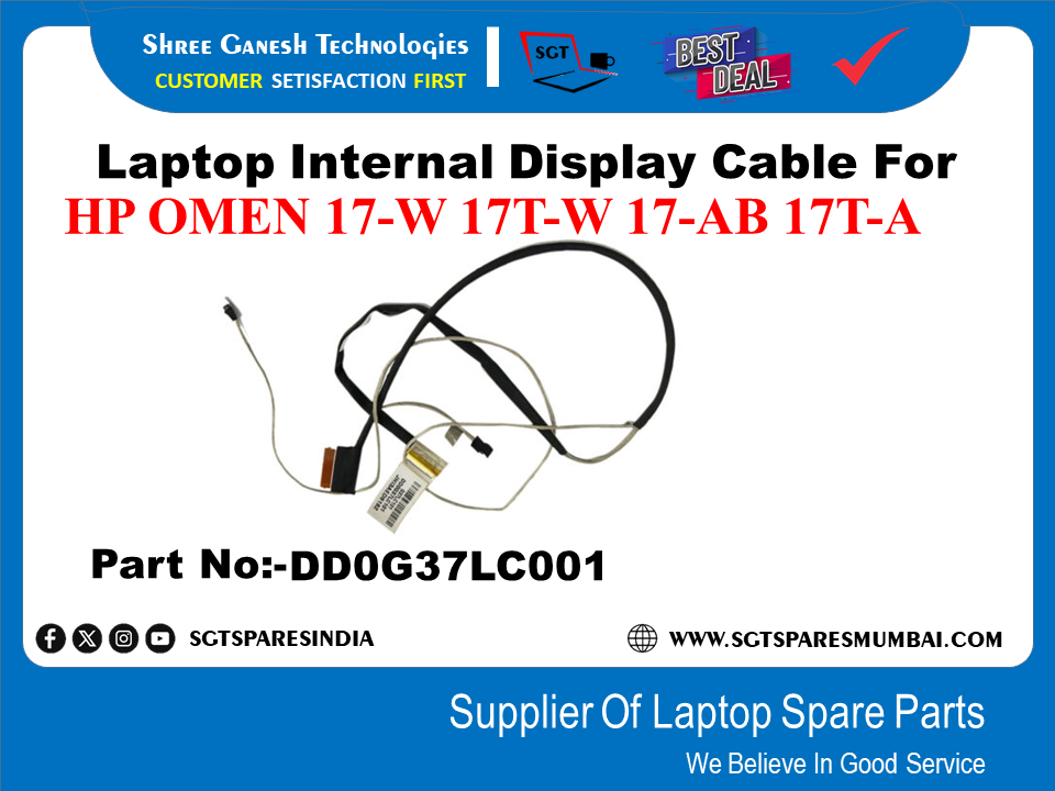 Laptop Internal Display Cable For HP OMEN 17-W 17T-W 17-AB 17T-A Part No:-DD0G37L001