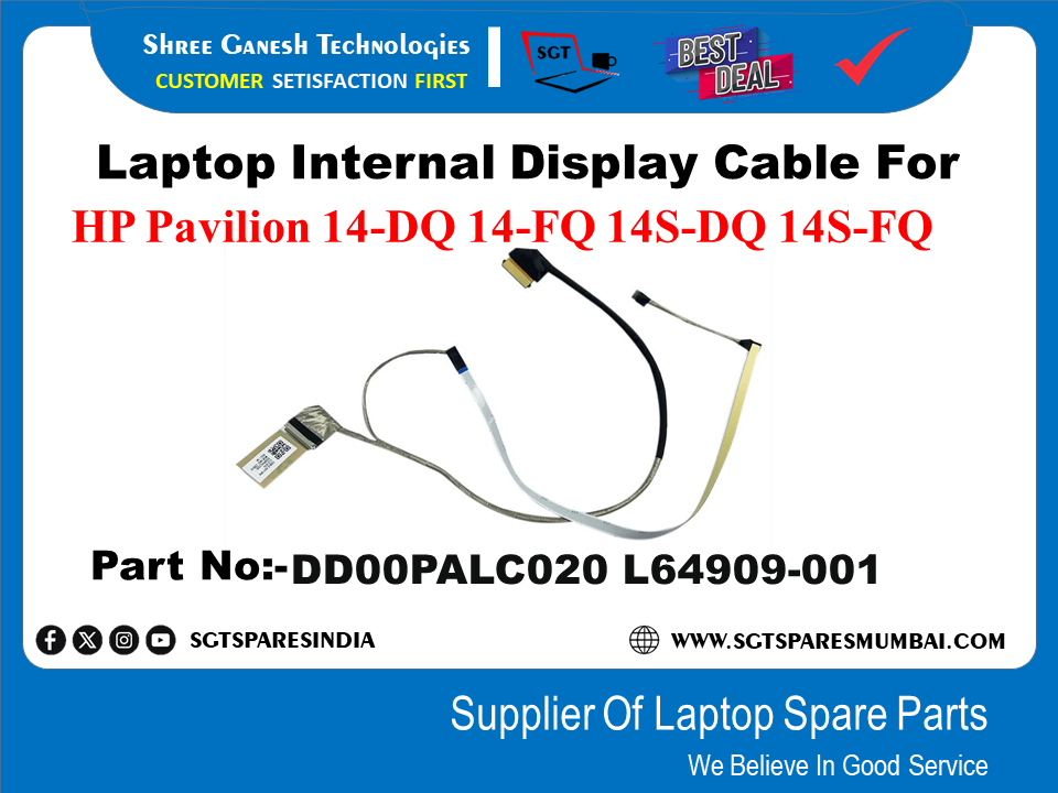 Laptop Internal Display Cable For HP Pavilion 14-DQ 14-FQ 14S-DQ 14S-FQ Part No:-DD00PALC020 L64909-001