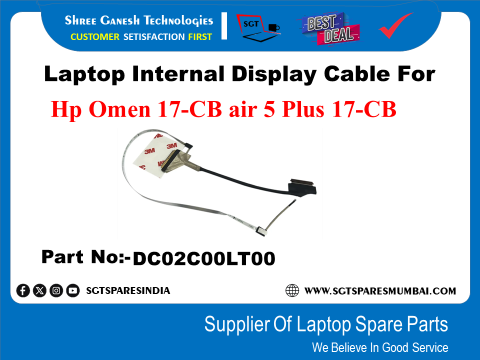 Laptop Internal Display Cable For Hp Omen 17-CB air 5 Plus 17-CB Part No:- DC02C00LT00