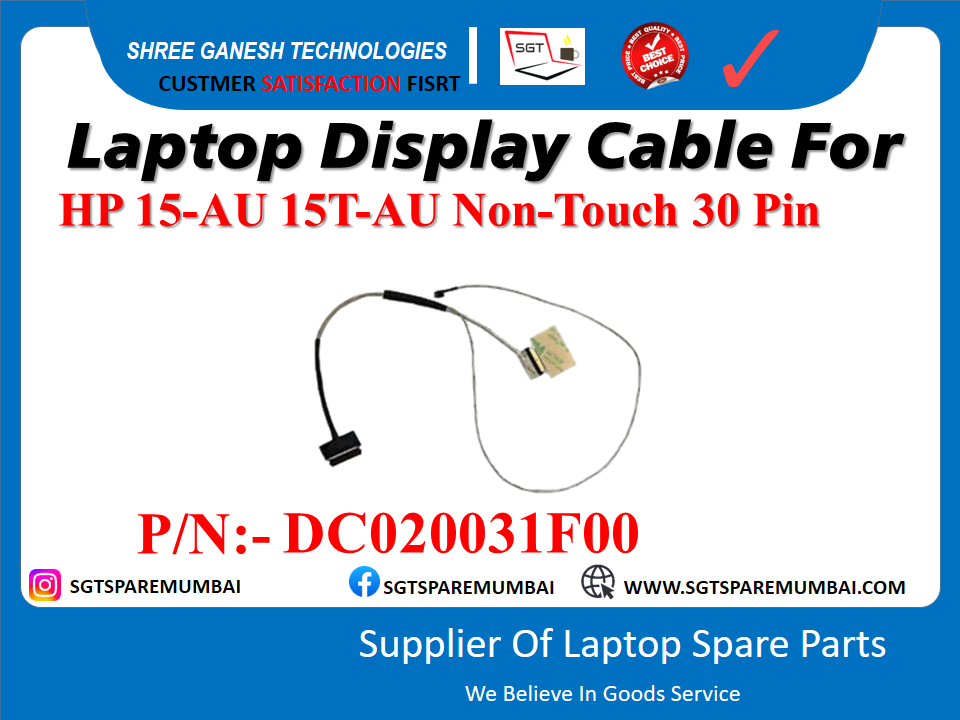 Laptop Display Cable For HP 15-AU 15T-AU Non-Touch 30 Pin P/N:- DC020031F00