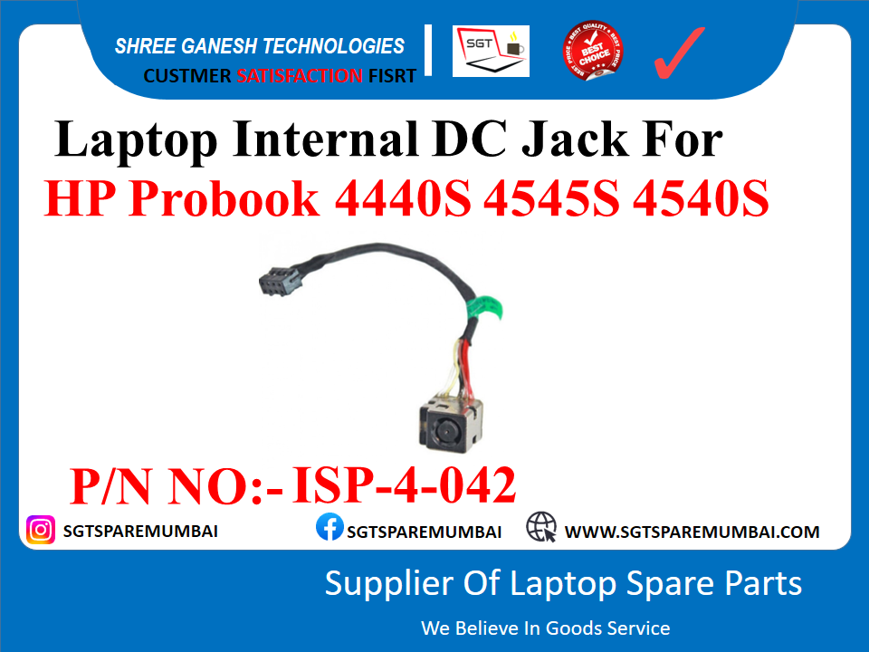 Laptop Internal DC Jack For HP Probook 4440S 4545S 4540S P/N NO: - ISP-4-042