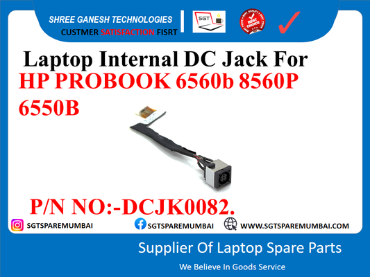 Laptop Internal DC Jack For HP PROBOOK 6560b 8560P 6550B P/N NO:-DCJK0082.