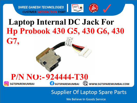 Laptop Internal DC Jack For Hp Probook 430 G5, 430 G6, 430 G7, P/N NO:-924444-130