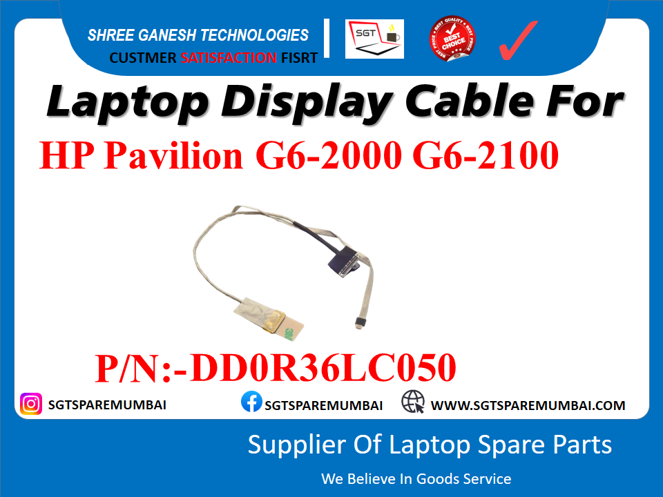 Laptop Display Cable For HP Pavilion G6-2000 G6-2100 P/N:- DDOR36LC050