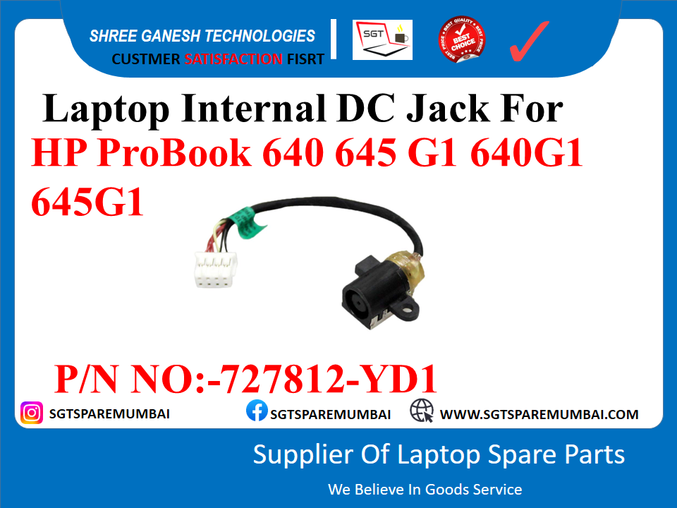 Laptop Internal DC Jack For HP ProBook 640 645 G1 640G1 645G1 P/N NO:-727812-YD1