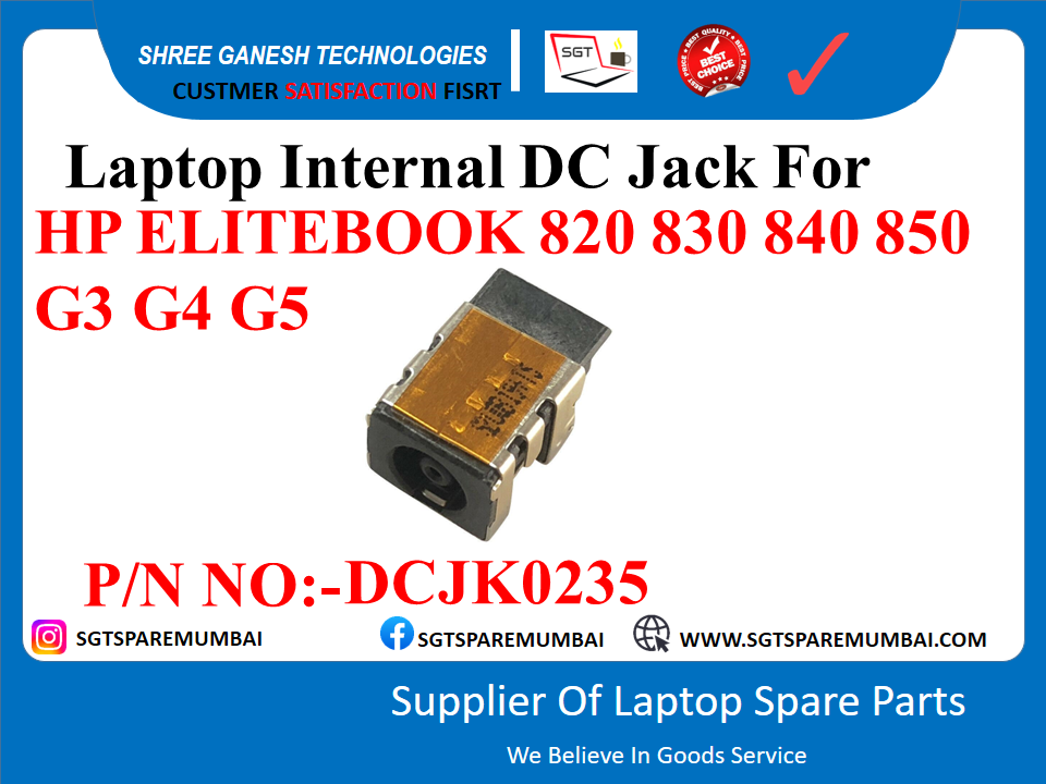 Laptop Internal DC Jack For HP ELITEBOOK 820 830 840 850 G3 G4 G5 P/N NO:-DCJK0235