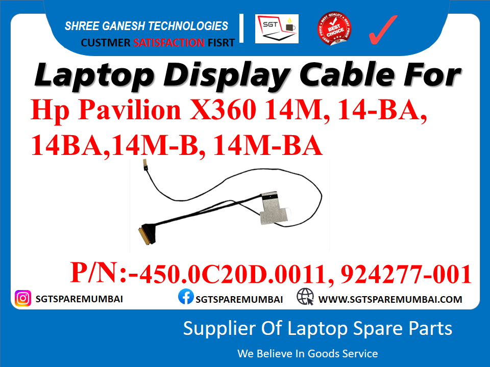 Laptop Display Cable For Hp Pavilion X360 14M, 14-BA, 14BA,14M-B, 14M-BA P/N:-450.0C20D.0011, 924277-001